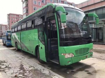 51 Seats 2010 Year Yutong Used Tour Bus Front Engine Green Two Slide Doors